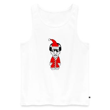 Fête Père Noël Cool Noël Hiver Musique - Débardeur bio Premium Homme - blanc - Devant - Michal (187cm)