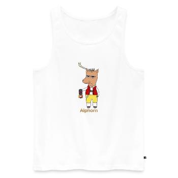 Alphorn - Männer Premium Bio Tank Top - Weiß - Vorne - Michal (187cm)