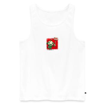 Raveman - Männer Premium Bio Tank Top - Weiß - Vorne - Michal (187cm)