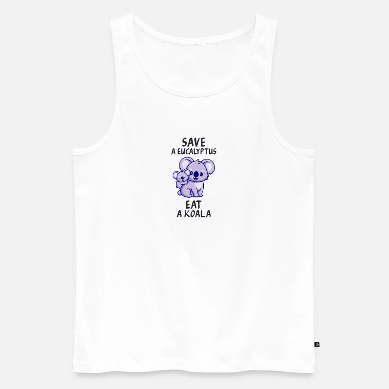 Save a eucalyptus, eat a koala. - Débardeur bio Premium Homme - blanc