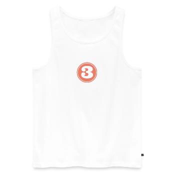 3 Funny Gift T-Shirt - Men's Premium Organic Tank Top - white - Front - Michal (187cm)
