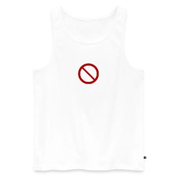 Interdit T-Shirt Cadeau Humour - Débardeur bio Premium Homme - blanc - Devant - Michal (187cm)