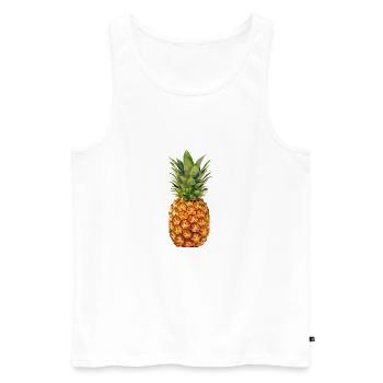 Ananas - Männer Premium Bio Tank Top - Weiß - Vorne - AI Model Male 178 light (178cm)