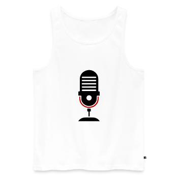 Microphone Podcast Logo - Men's Premium Organic Tank Top - white - Front - Michal (187cm)