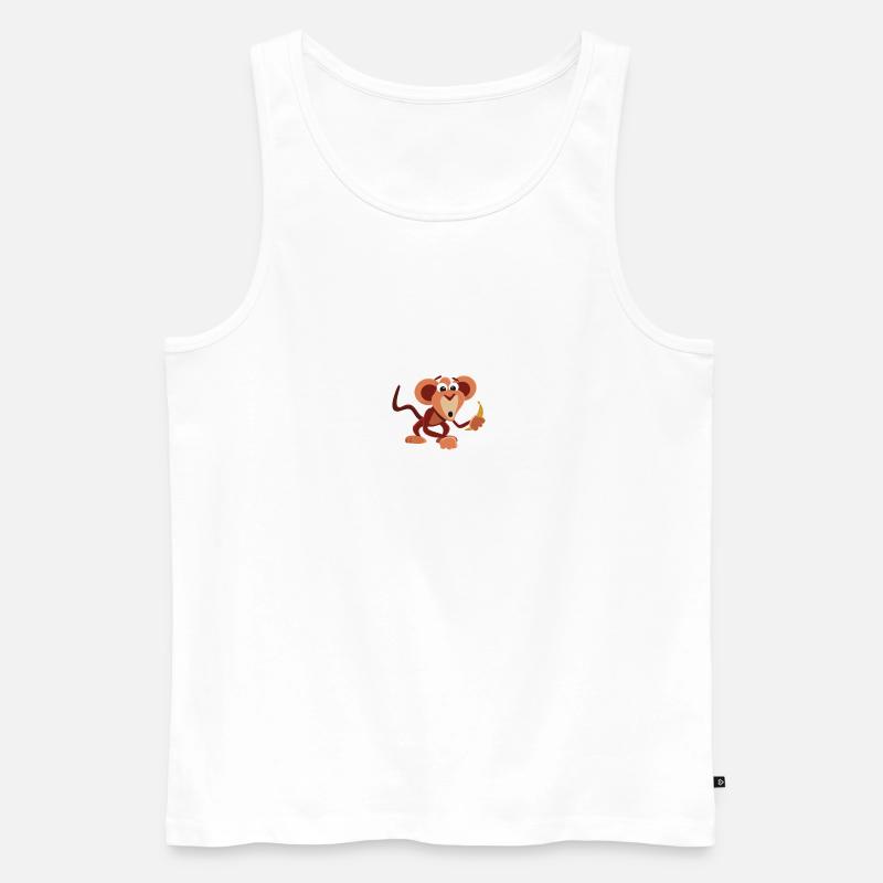 Monkey - Männer Premium Bio Tank Top - Weiß