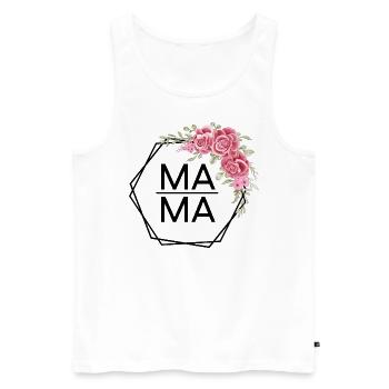 Mama Rosen Design - Männer Premium Bio Tank Top - Weiß - Vorne - Michal (187cm)