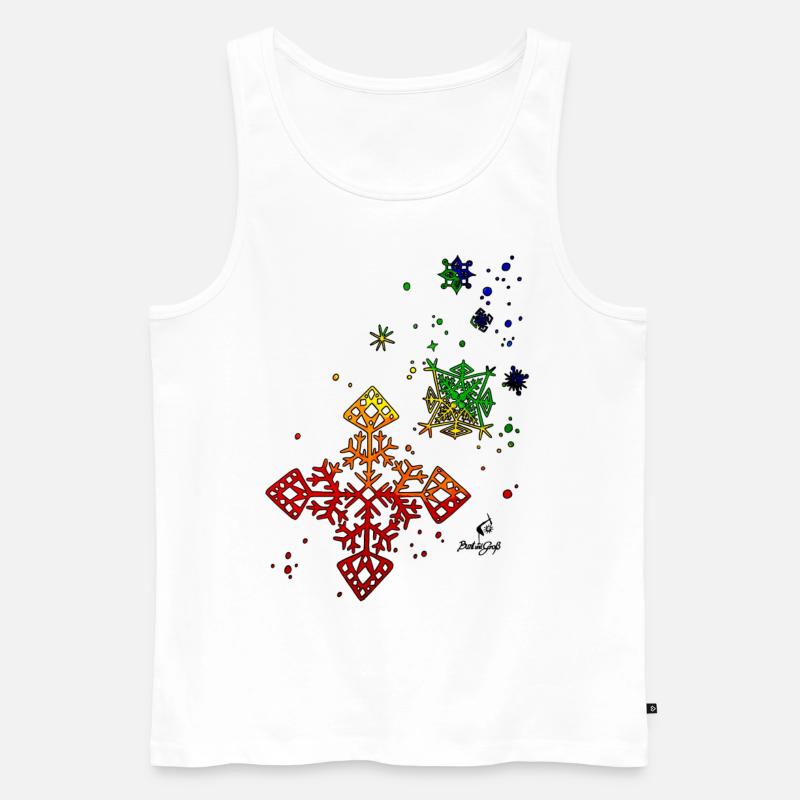 Regenbogenschneeflocken - Männer Premium Bio Tank Top - Weiß