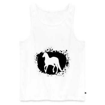 Pferd Hengst Ross Reitsport - Männer Premium Bio Tank Top - Weiß - Vorne - Michal (187cm)