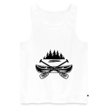 Canoe Rowing Paddling Water Sports Nature - Men's Premium Organic Tank Top - white - Front - AI Model Male 178 light (178cm)