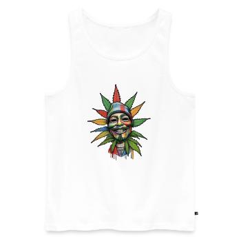 Grinning Greens Das Happy High mit Stil - Männer Premium Bio Tank Top - Weiß - Vorne - Michal (187cm)
