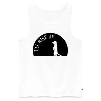Je me lèverai suricate Meerkat Shadow Gift - Débardeur bio Premium Homme - blanc - Devant - Michal (187cm)