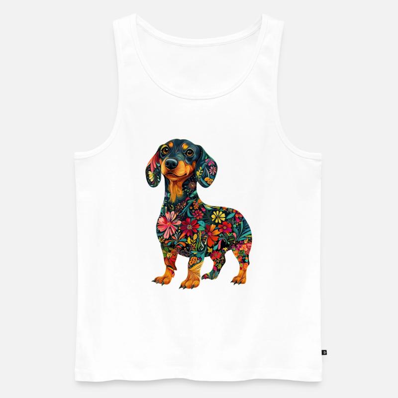 Dackel - Männer Premium Bio Tank Top - Weiß
