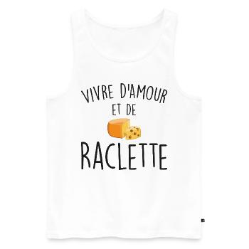Leben von Liebe und Raclette - Männer Premium Bio Tank Top - Weiß - Vorne - AI Model Male 178 light (178cm)