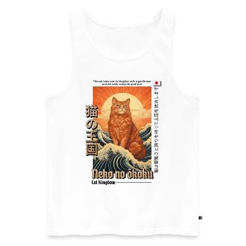 Cat, Red, Kingdom, Japan, Japanese, Grace, Pride - Men's Premium Organic Tank Top - white - Front - Michal (187cm)