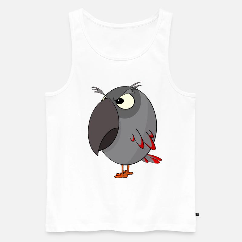 Wütender grauer Papagei - Männer Premium Bio Tank Top - Weiß