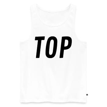 TOP Gift - Men's Premium Organic Tank Top - white - Front - AI Model Male 178 light (178cm)