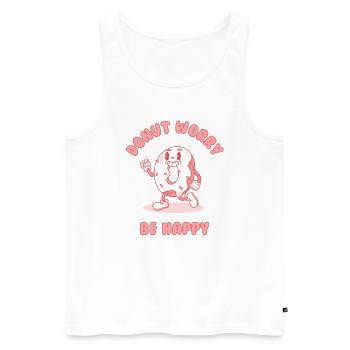 Krapfen - Männer Premium Bio Tank Top - Weiß - Vorne - AI Model Male 178 light (178cm)