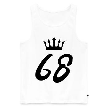 68 Zahl Krone - Männer Premium Bio Tank Top - Weiß - Vorne - Michal (187cm)