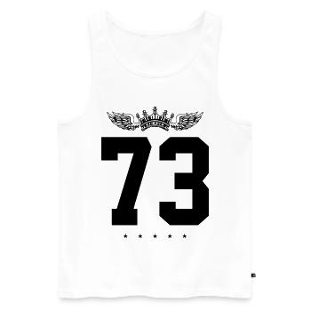 73 Number crown - Men's Premium Organic Tank Top - white - Front - Michal (187cm)