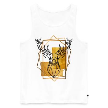 Cerf bois animal nature aventures nature nature - Débardeur bio Premium Homme - blanc - Devant - Michal (187cm)