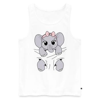 Babyelefant tragen Tier Elefantenbaby Baby Elefant - Männer Premium Bio Tank Top - Weiß - Vorne - AI Model Male 178 light (178cm)