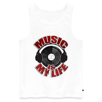 MUSIC is my life Headset - Débardeur bio Premium Homme - blanc - Devant - Michal (187cm)
