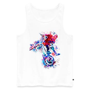 Bmx Fahrrad - Pixel Bmx Rad - Buntes Bmx - Männer Premium Bio Tank Top - Weiß - Vorne - Michal (187cm)