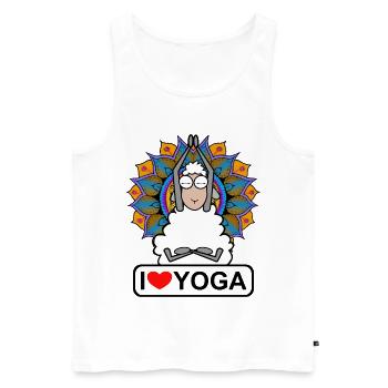 I Love Yoga - Men's Premium Organic Tank Top - white - Front - Michal (187cm)