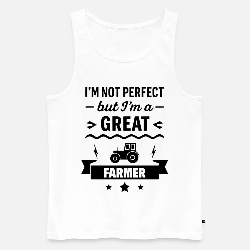 Super Landwirt Bauer Traktor - Männer Premium Bio Tank Top - Weiß