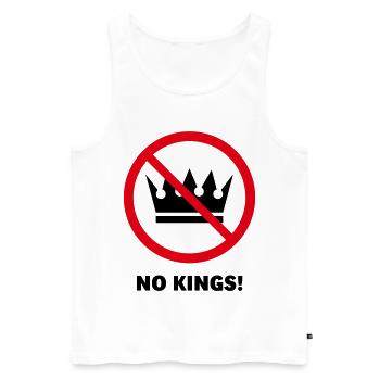 No Kings! (Protest Design / POS 2C) - Men's Premium Organic Tank Top - white - Front - AI Model Male 178 light (178cm)