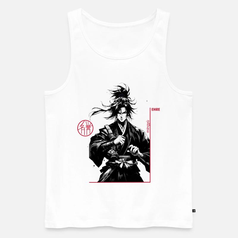 Samurai - Männer Premium Bio Tank Top - Weiß