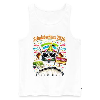Schulabschluss 2026 - das WLAN hat fertig - Männer Premium Bio Tank Top - Weiß - Vorne - Michal (187cm)