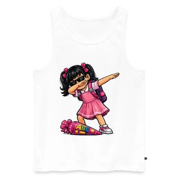 Dabbing ABC-Schützin schwarze Haare - Männer Premium Bio Tank Top - Weiß - Vorne - Michal (187cm)