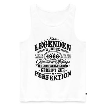 1966 Jahrgang geboren Geburtstag Vintage Geschenk - Männer Premium Bio Tank Top - Weiß - Vorne - Michal (187cm)