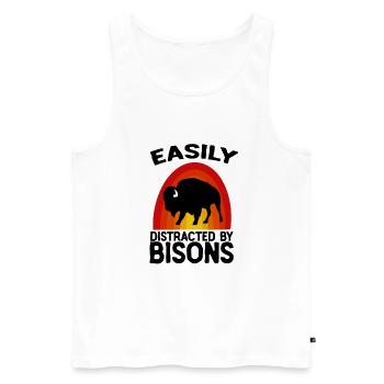 Bison Buffalo Water Buffalo National Park - Men's Premium Organic Tank Top - white - Front - Michal (187cm)