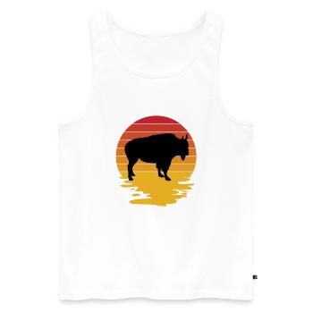 Bison Buffalo Water Buffalo National Park - Men's Premium Organic Tank Top - white - Front - Michal (187cm)