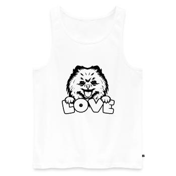 Spitz Pomeranian Zwergspitz Hund - Männer Premium Bio Tank Top - Weiß - Vorne - Michal (187cm)