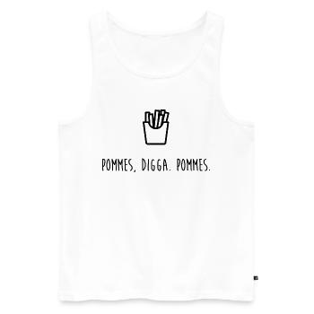 Pommes Digga Pommes | Pommes frites | French Fries - Männer Premium Bio Tank Top - Weiß - Vorne - Michal (187cm)