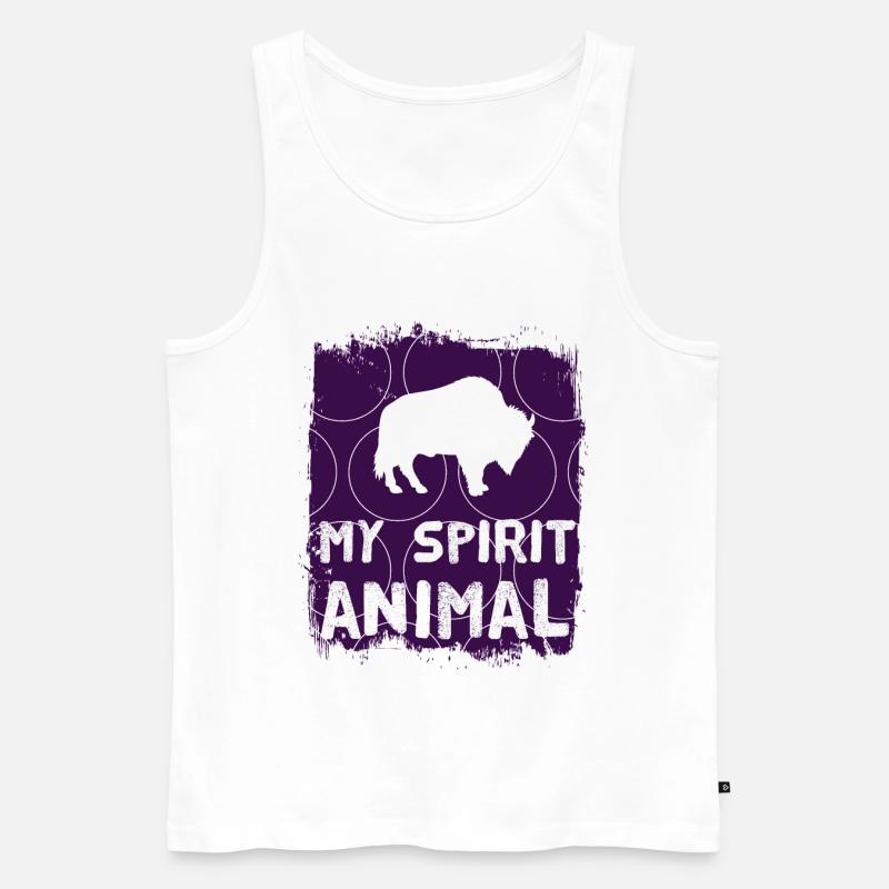 Bison - Männer Premium Bio Tank Top - Weiß
