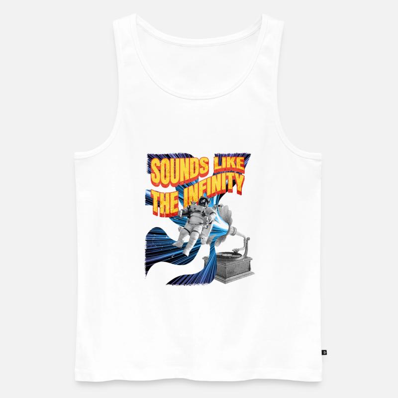 ElementTextsMusicAstronaut Design - Männer Premium Bio Tank Top - Weiß