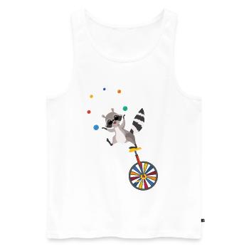 Waschbär jongliert mit Bällen auf Einrad Jongleur - Männer Premium Bio Tank Top - Weiß - Vorne - Michal (187cm)