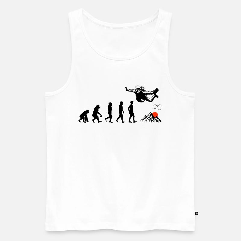 Fallschirmspringen Evolution - Männer Premium Bio Tank Top - Weiß