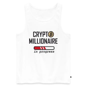 Crypto Millionaire in progress - Men's Premium Organic Tank Top - white - Front - AI Model Male 178 light (178cm)