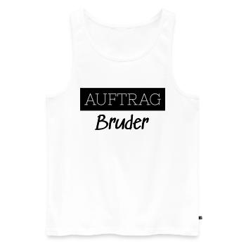 Commander Brother Family Funny Gift - Débardeur bio Premium Homme - blanc - Devant - AI Model Male 178 light (178cm)