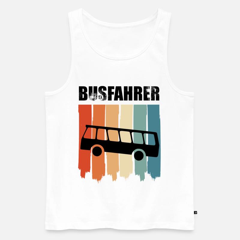 Stolzer Busfahrer retro Bus - Männer Premium Bio Tank Top - Weiß