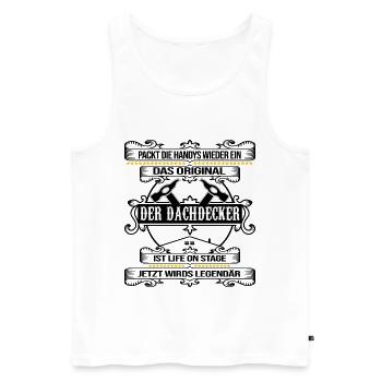 dachdecker legendärer roofer dach decken - Männer Premium Bio Tank Top - Weiß - Vorne - AI Model Male 178 light (178cm)
