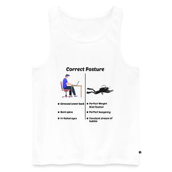 Plongée sous-marine Plongeur Ingénieur informatique Programmeur - Débardeur bio Premium Homme - blanc - Devant - Michal (187cm)