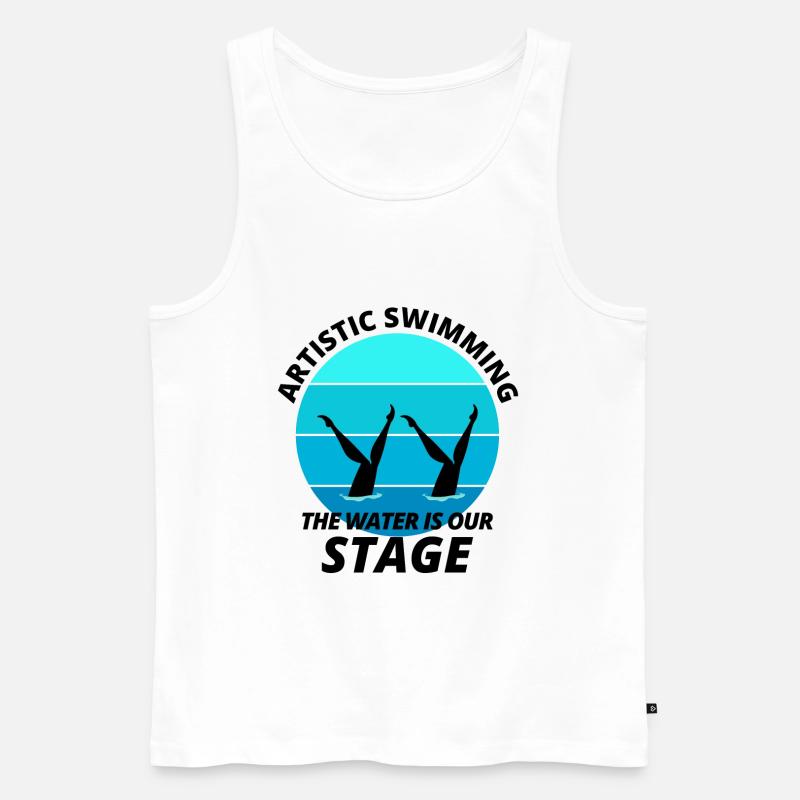 Synchro Schwimmer Synchronschwimmen - Männer Premium Bio Tank Top - Weiß