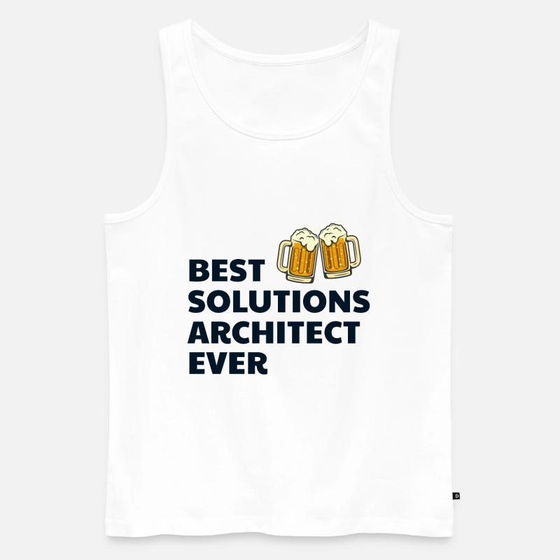 Solution Architecte Architecture Bière Drôle - Débardeur bio Premium Homme - blanc
