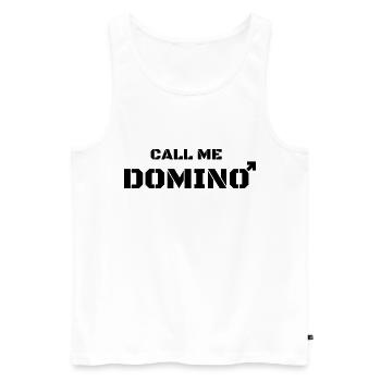 Appelez-moi Dominoes, pas dominatrice - Débardeur bio Premium Homme - blanc - Devant - AI Model Male 178 light (178cm)